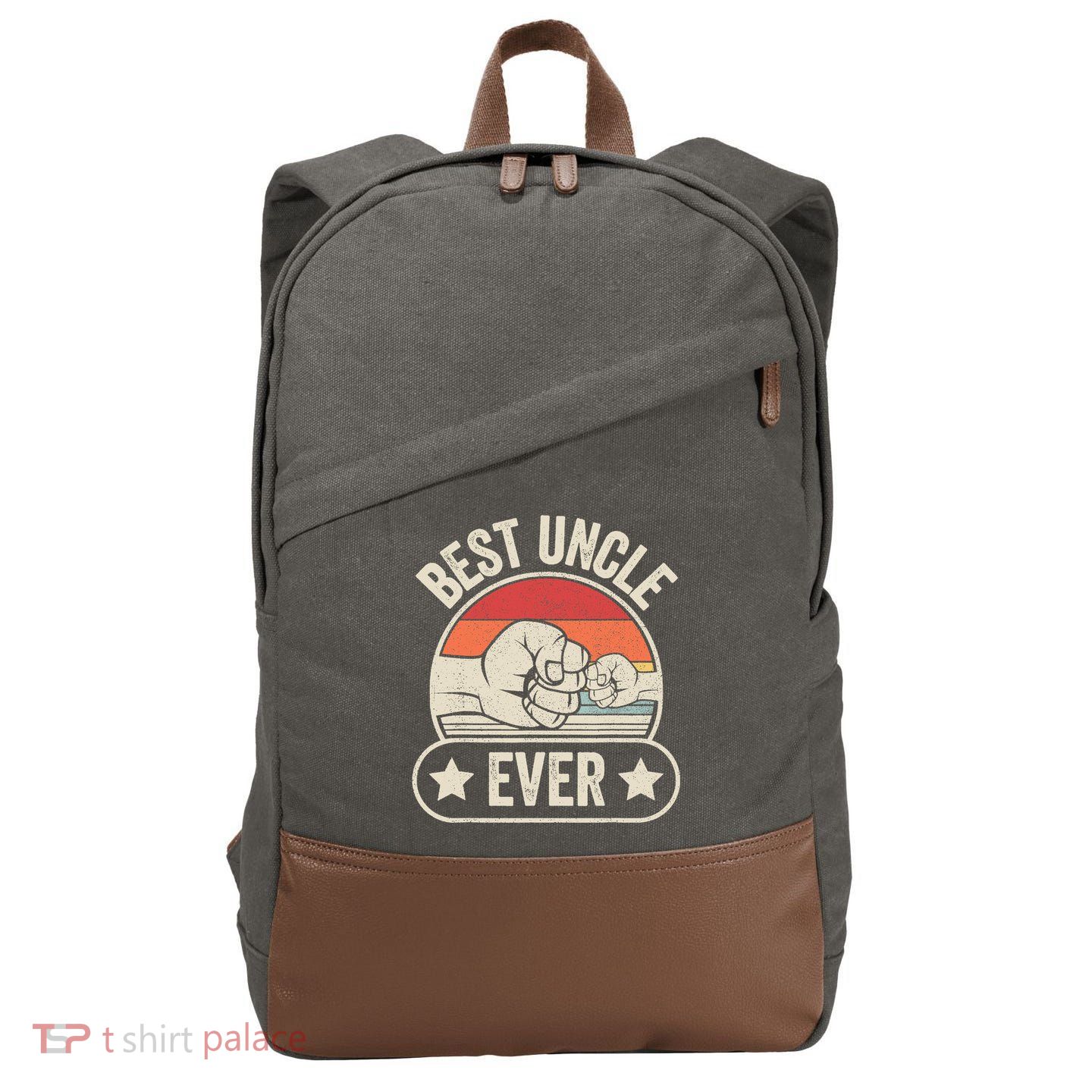 Retro Vintage Best Uncle Ever Fist-bump Cotton Canvas Backpack