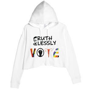 Ruthlessly Vote Banned Books Crop Fleece Hoodie