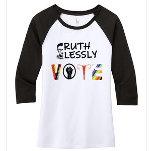 Ruthlessly Vote Banned Books Women's Tri-Blend 3/4-Sleeve Raglan Shirt