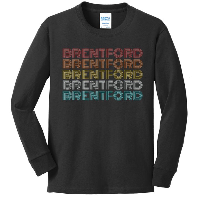 Retro Vintage Brentford Kids Long Sleeve Shirt