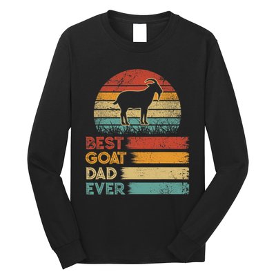 Retro Vintage Best Goat Dad Ever Shirts Animals Lover Long Sleeve Shirt