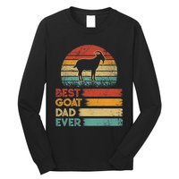 Retro Vintage Best Goat Dad Ever Shirts Animals Lover Long Sleeve Shirt