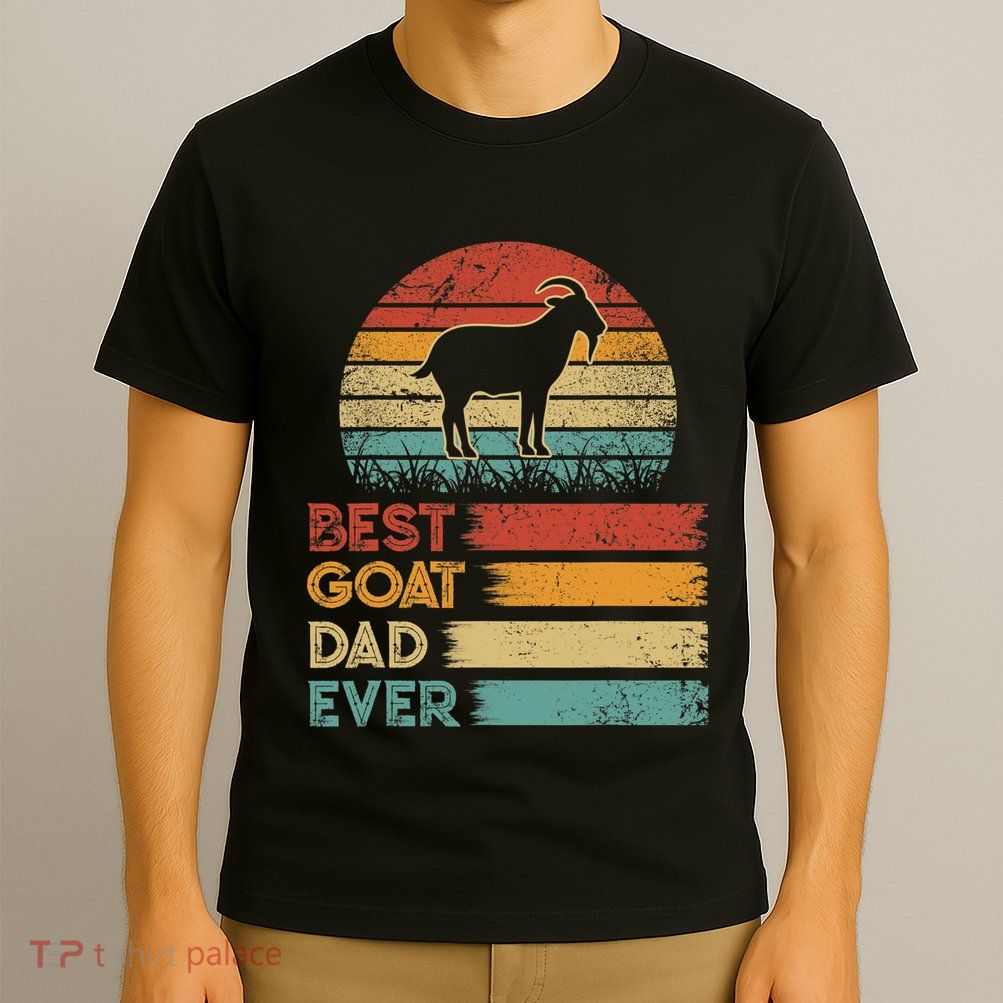 Retro Vintage Best Goat Dad Ever Shirts Animals Lover T-Shirt