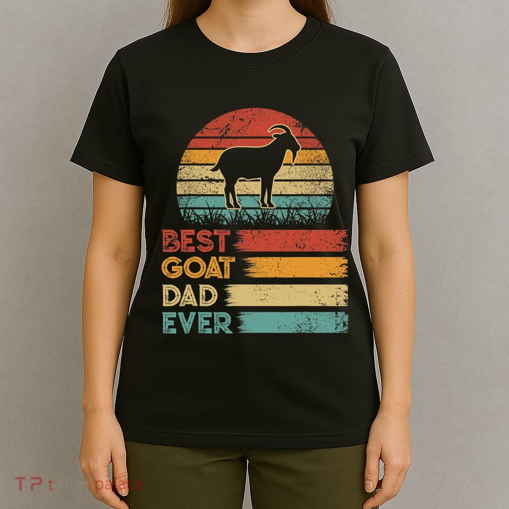 Retro Vintage Best Goat Dad Ever Shirts Animals Lover T-Shirt