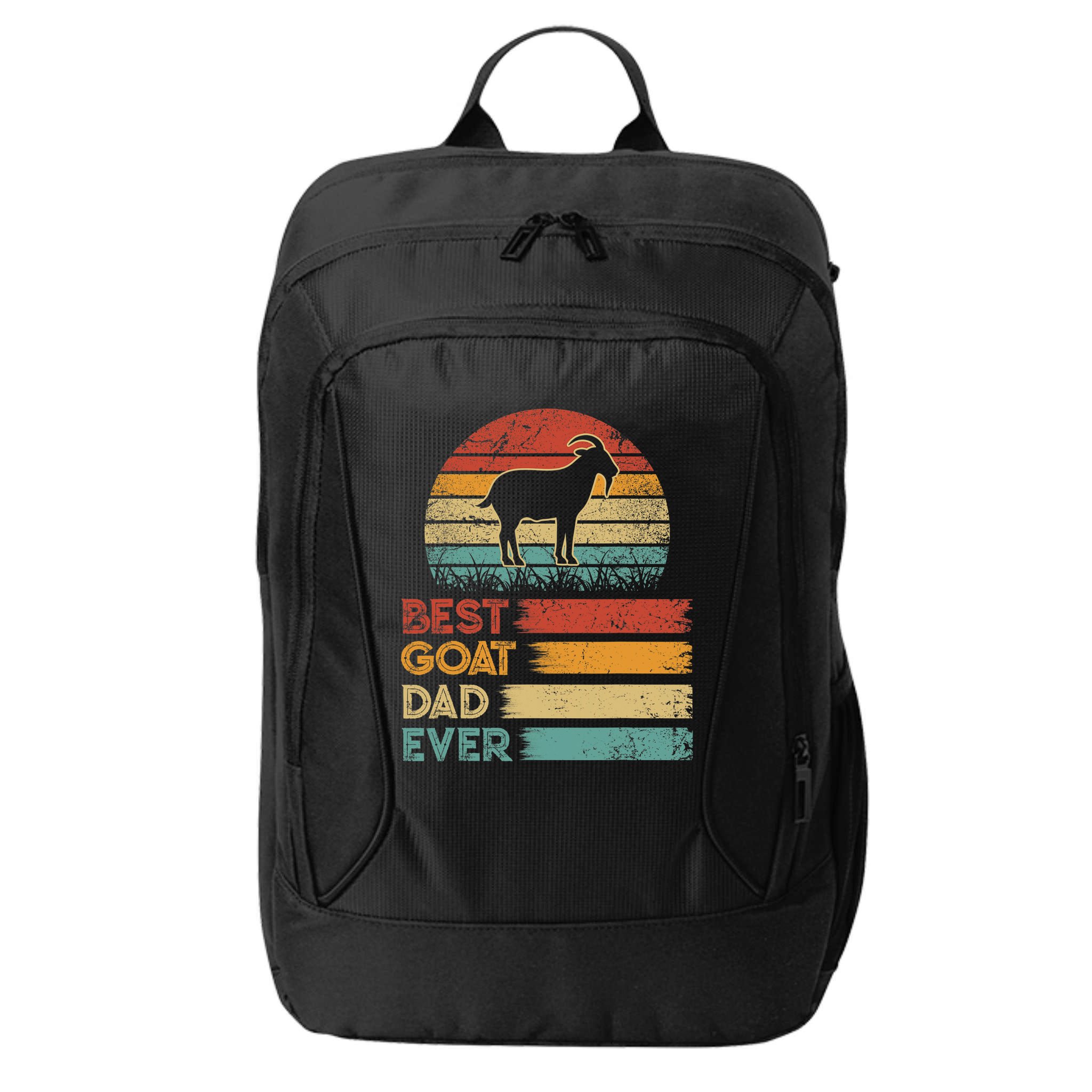 Retro Vintage Best Goat Dad Ever Shirts Animals Lover City Backpack