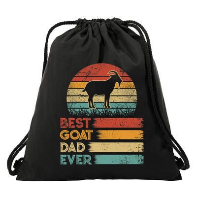 Retro Vintage Best Goat Dad Ever Shirts Animals Lover Drawstring Bag