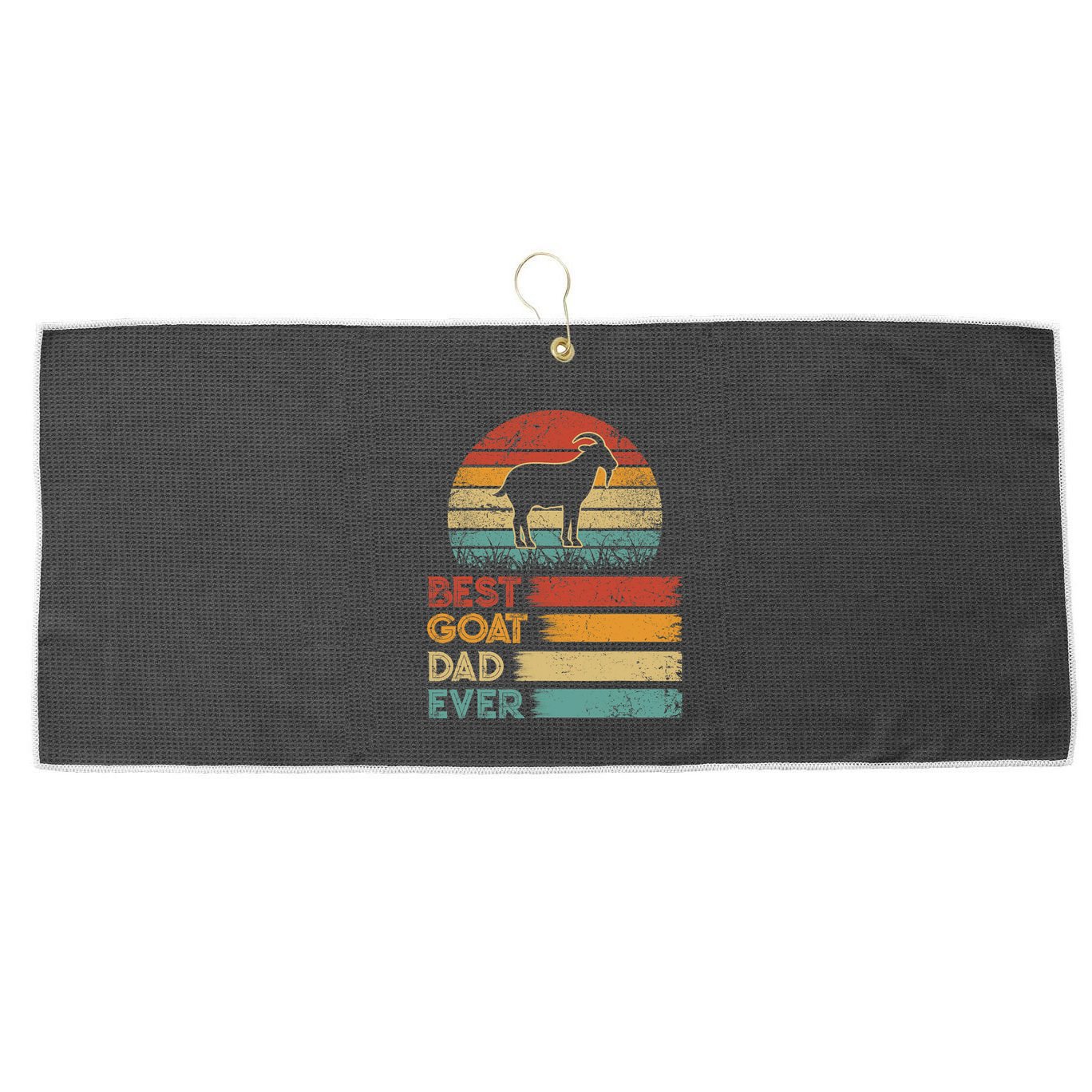 Retro Vintage Best Goat Dad Ever Shirts Animals Lover Large Microfiber Waffle Golf Towel