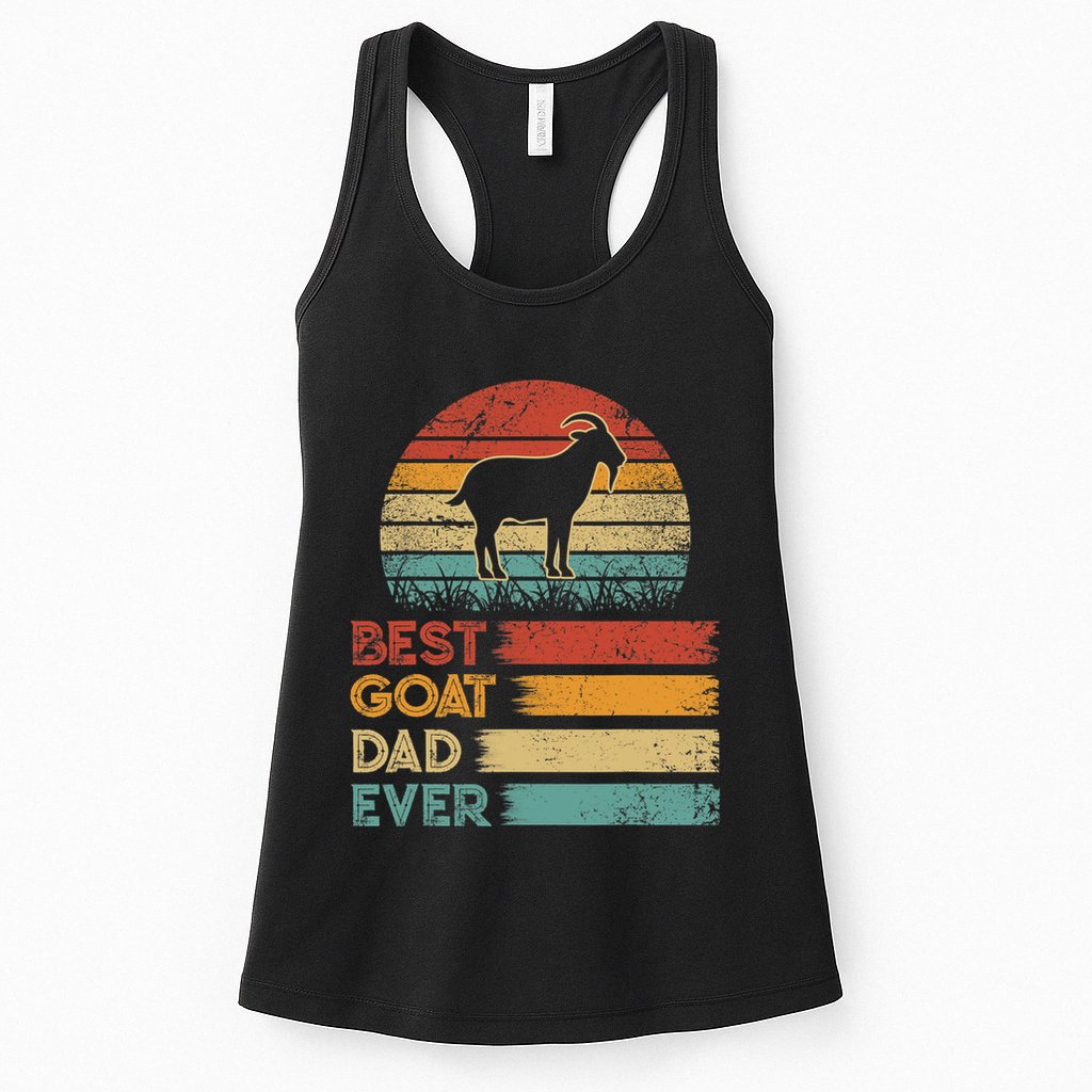 Retro Vintage Best Goat Dad Ever Shirts Animals Lover Womens Tank Top