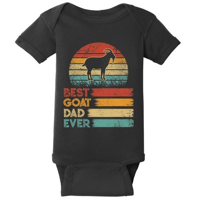 Retro Vintage Best Goat Dad Ever Shirts Animals Lover Baby Bodysuit