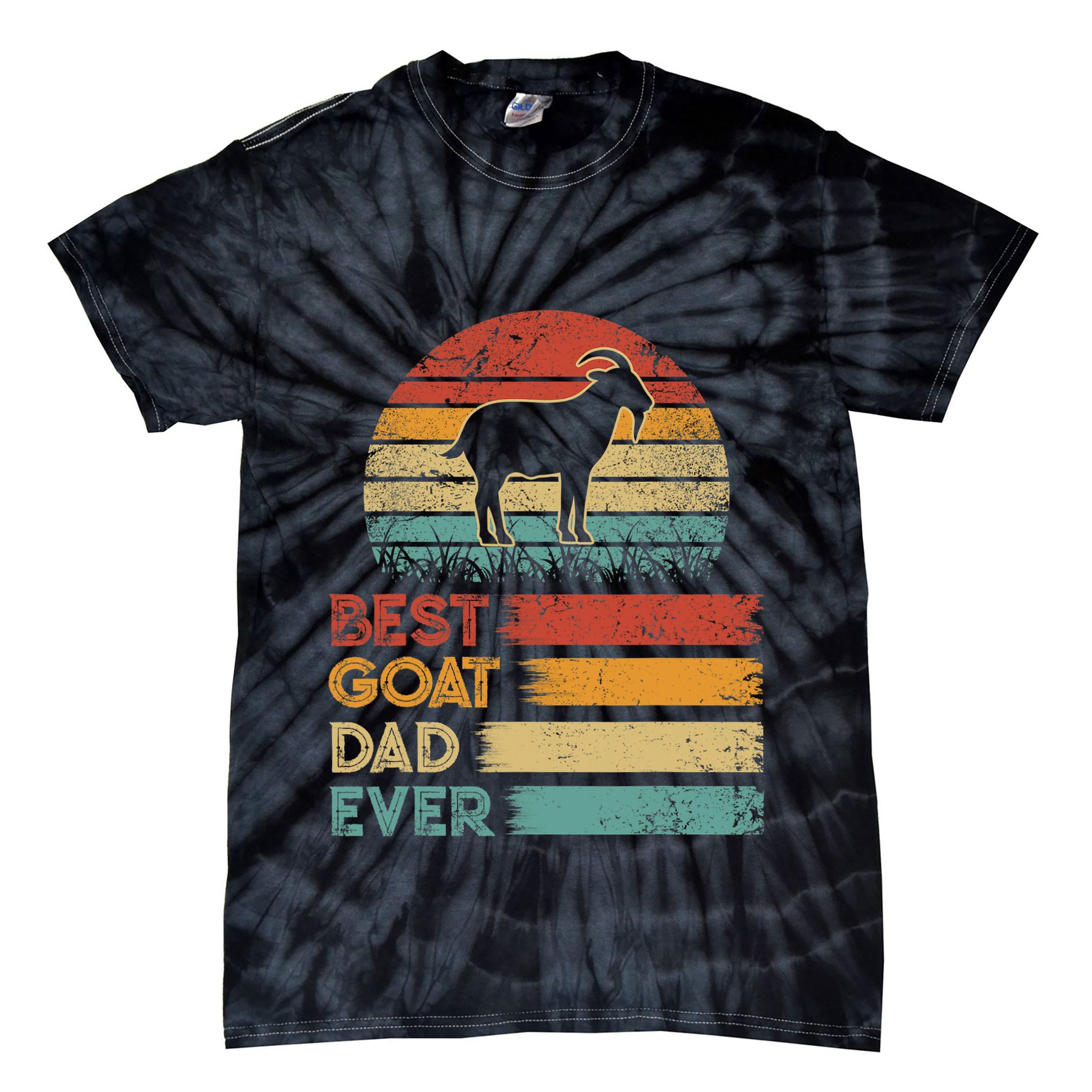 Retro Vintage Best Goat Dad Ever Shirts Animals Lover Tie-Dye T-Shirt