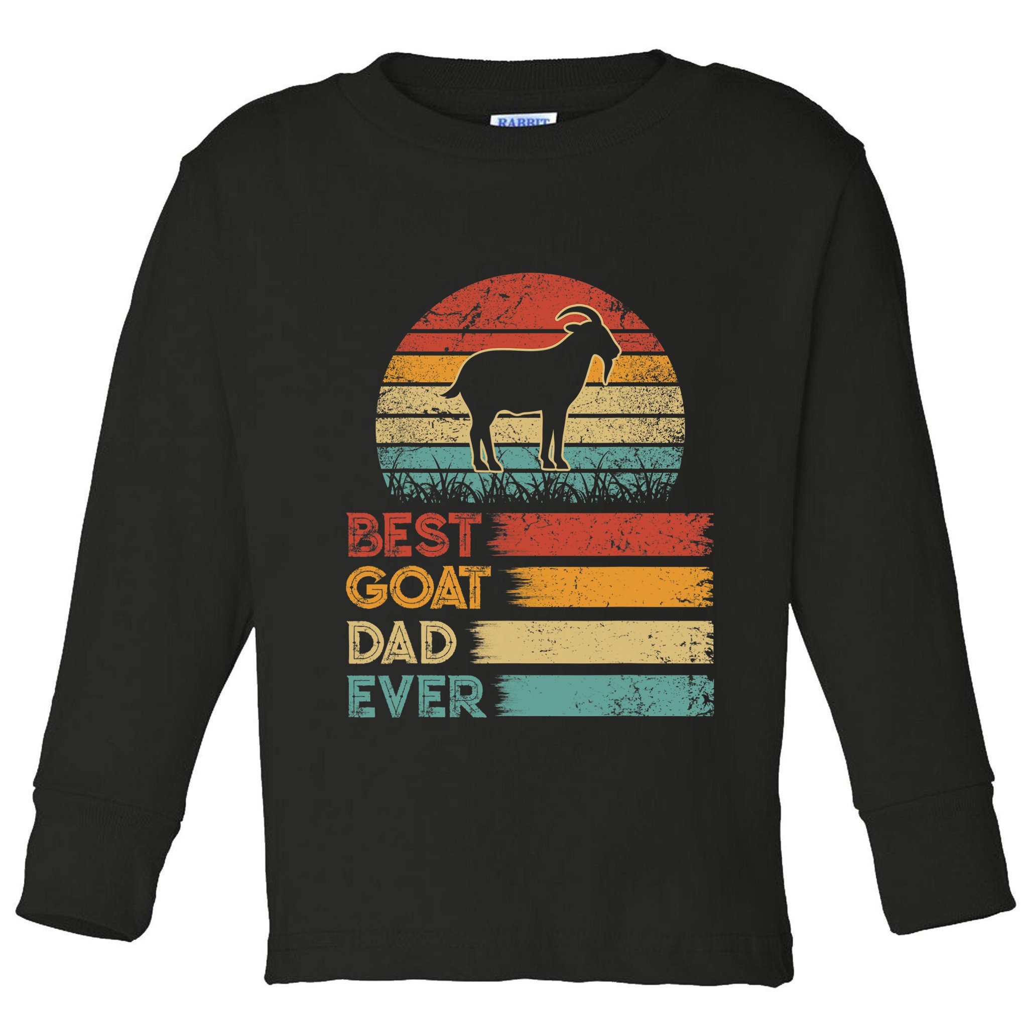 Retro Vintage Best Goat Dad Ever Shirts Animals Lover Toddler Long Sleeve Shirt