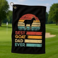 Retro Vintage Best Goat Dad Ever Shirts Animals Lover Golf Towel