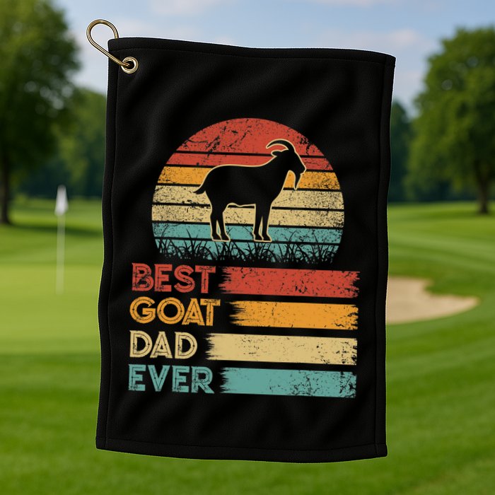 Retro Vintage Best Goat Dad Ever Shirts Animals Lover Golf Towel
