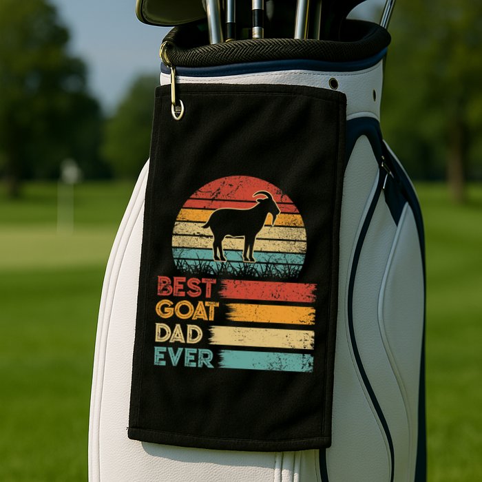 Retro Vintage Best Goat Dad Ever Shirts Animals Lover Golf Towel