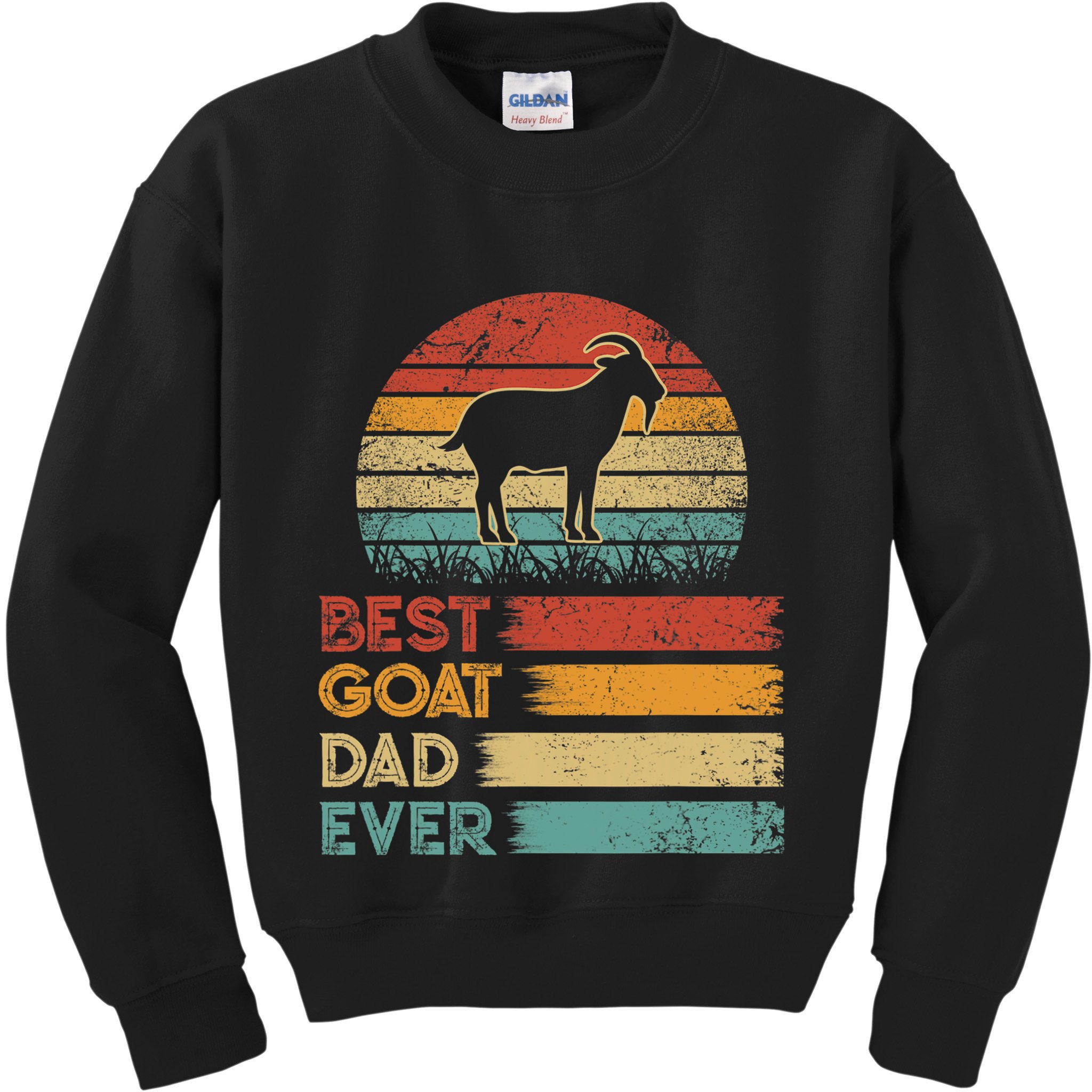 Retro Vintage Best Goat Dad Ever Shirts Animals Lover Kids Sweatshirt