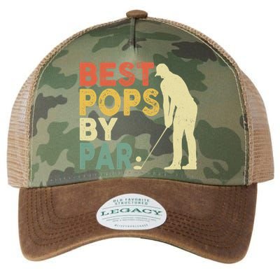 Retro Vintage Best Pops By Par Golf Father's Day For Grandpa Legacy Tie Dye Trucker Hat