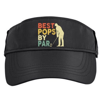 Retro Vintage Best Pops By Par Golf Father's Day For Grandpa Adult Drive Performance Visor