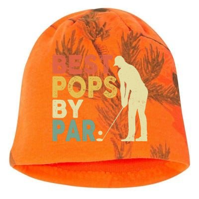 Retro Vintage Best Pops By Par Golf Father's Day For Grandpa Kati - Camo Knit Beanie