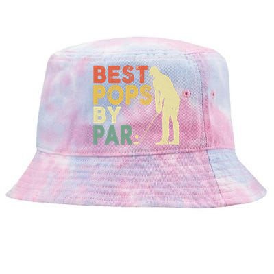 Retro Vintage Best Pops By Par Golf Father's Day For Grandpa Tie-Dyed Bucket Hat