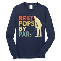 Retro Vintage Best Pops By Par Golf Father's Day For Grandpa Long Sleeve Shirt