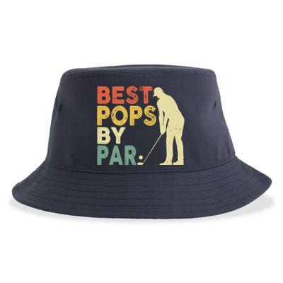 Retro Vintage Best Pops By Par Golf Father's Day For Grandpa Sustainable Bucket Hat