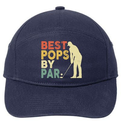 Retro Vintage Best Pops By Par Golf Father's Day For Grandpa 7-Panel Snapback Hat