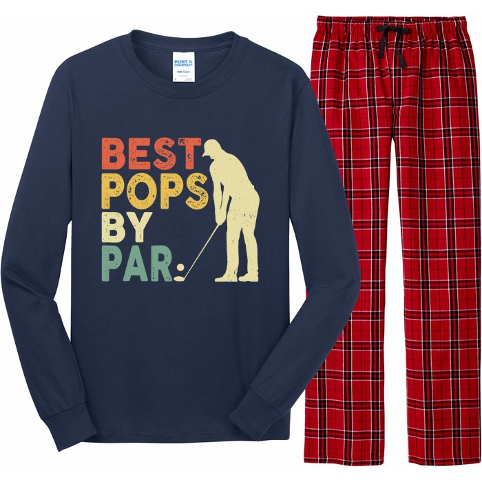 Retro Vintage Best Pops By Par Golf Father's Day For Grandpa Long Sleeve Pajama Set