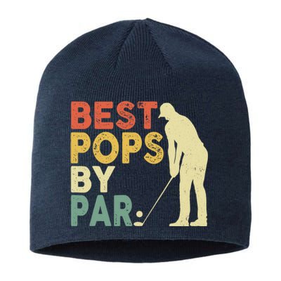 Retro Vintage Best Pops By Par Golf Father's Day For Grandpa Sustainable Beanie