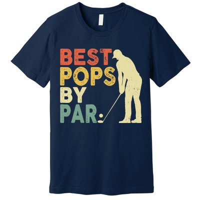 Retro Vintage Best Pops By Par Golf Father's Day For Grandpa Premium T-Shirt