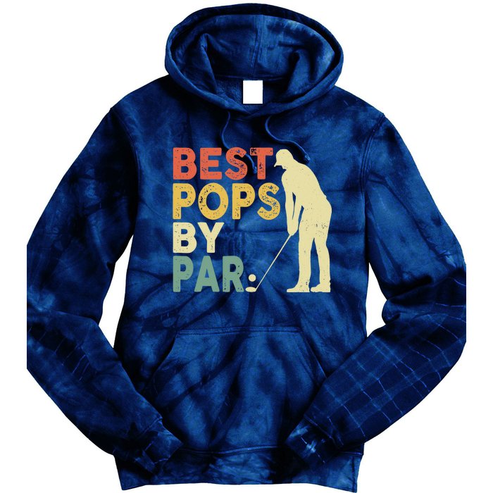 Retro Vintage Best Pops By Par Golf Father's Day For Grandpa Tie Dye Hoodie