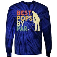 Retro Vintage Best Pops By Par Golf Father's Day For Grandpa Tie-Dye Long Sleeve Shirt