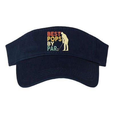 Retro Vintage Best Pops By Par Golf Father's Day For Grandpa Valucap Bio-Washed Visor