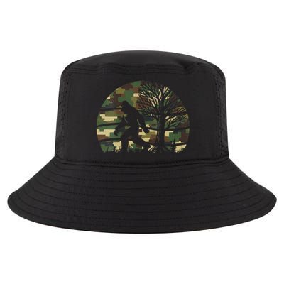 Retro Vintage Bigfoot Camo Fun Cool Comfort Performance Bucket Hat