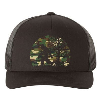 Retro Vintage Bigfoot Camo Fun Yupoong Adult 5-Panel Trucker Hat