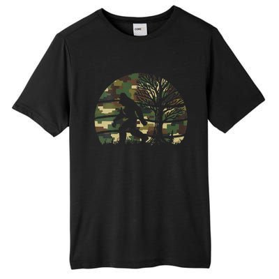 Retro Vintage Bigfoot Camo Fun Tall Fusion ChromaSoft Performance T-Shirt