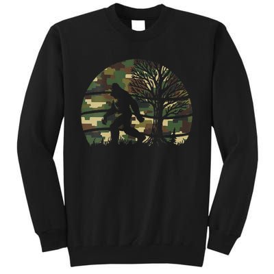 Retro Vintage Bigfoot Camo Fun Tall Sweatshirt