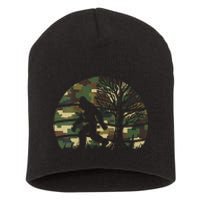 Retro Vintage Bigfoot Camo Fun Short Acrylic Beanie