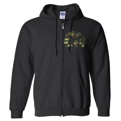 Retro Vintage Bigfoot Camo Fun Full Zip Hoodie