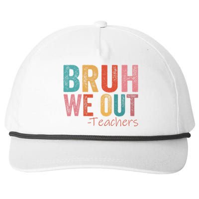 Retro Vintage Bruh We Out Teachers Happy Last Day Of School Snapback Five-Panel Rope Hat