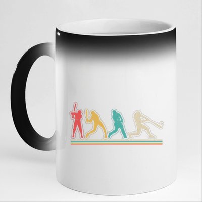 Retro Vintage Baseball Sports Fan 11oz Black Color Changing Mug