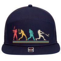 Retro Vintage Baseball Sports Fan 7 Panel Mesh Trucker Snapback Hat