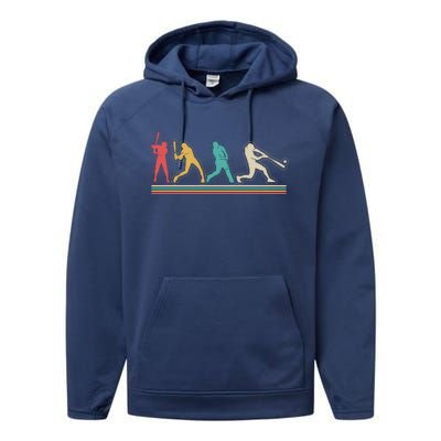 Retro Vintage Baseball Sports Fan Performance Fleece Hoodie