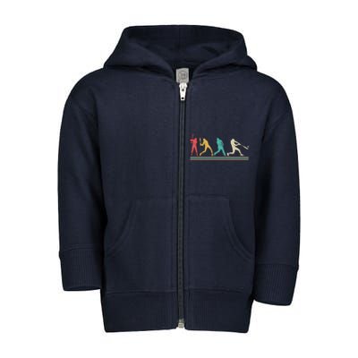 Retro Vintage Baseball Sports Fan Toddler Zip Fleece Hoodie