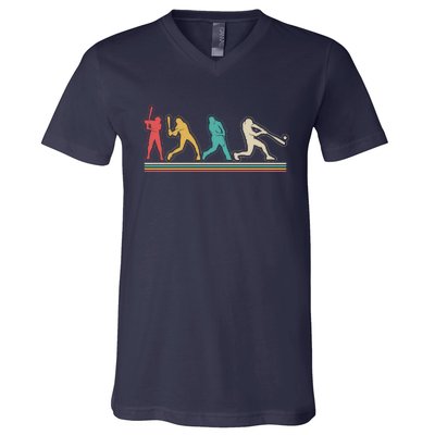 Retro Vintage Baseball Sports Fan V-Neck T-Shirt