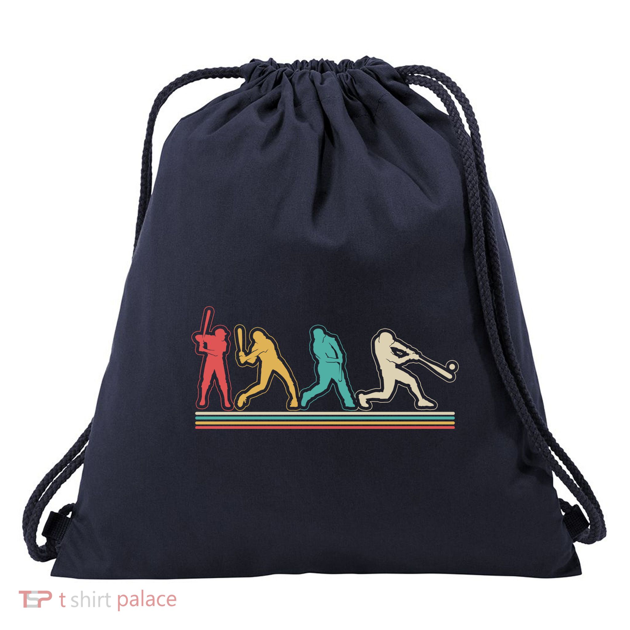 Retro Vintage Baseball Sports Fan Drawstring Bag