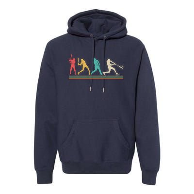 Retro Vintage Baseball Sports Fan Premium Hoodie