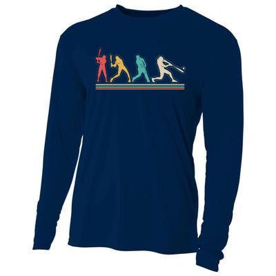 Retro Vintage Baseball Sports Fan Cooling Performance Long Sleeve Crew