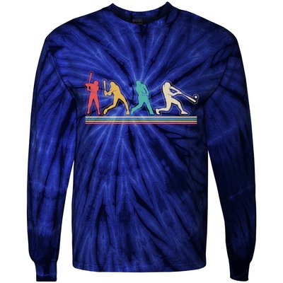 Retro Vintage Baseball Sports Fan Tie-Dye Long Sleeve Shirt