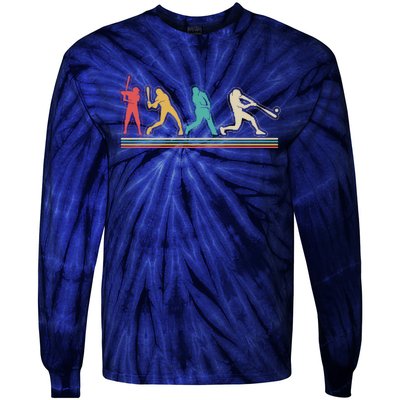 Retro Vintage Baseball Sports Fan Tie-Dye Long Sleeve Shirt