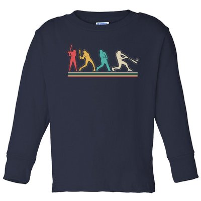 Retro Vintage Baseball Sports Fan Toddler Long Sleeve Shirt